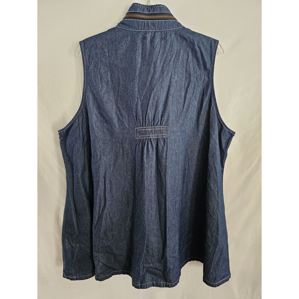 For Cynthia Top Womens Blue Jean Denim Shirt 100% Cotton Size 2X - Picture 5 of 7